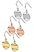 Jstyle Stainless Steel Dangle Earrings for Women Drop Earrings Hypoallergenic 3 Pairs