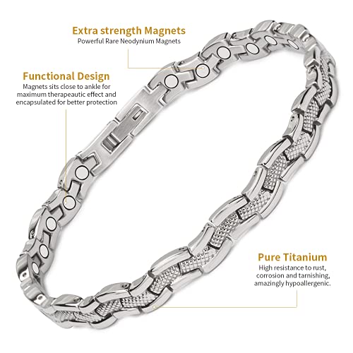 Wollet Stainless Steel Magnetic Anklet Ankle Bracelet for Women