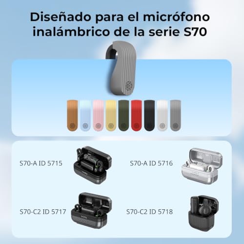 SMALLRIG Kit de fundas de silicona para transmisor de micrófono inalámbrico SmallRig S70 (5714/5715/5716/5717/5718/5719), 9 fundas protectoras de colores, accesorios para micrófono S70 - 6269