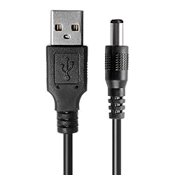 TENINYU USB 2.0 A Male to DC 5.5x2.5mm 5 Volt 24AWG