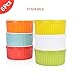 8 oz Porcelain Ramekins, SZUAH Baking Ramekins for Souffle, Creme Brulee and Ice Cream(Set of 6, Assorted Colors)