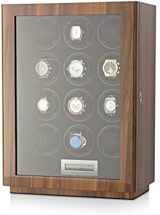 Watch Winder for 12 Automatic Watches with LCD Touchscreen Display and LED Backlight for Men's and Women's Watches