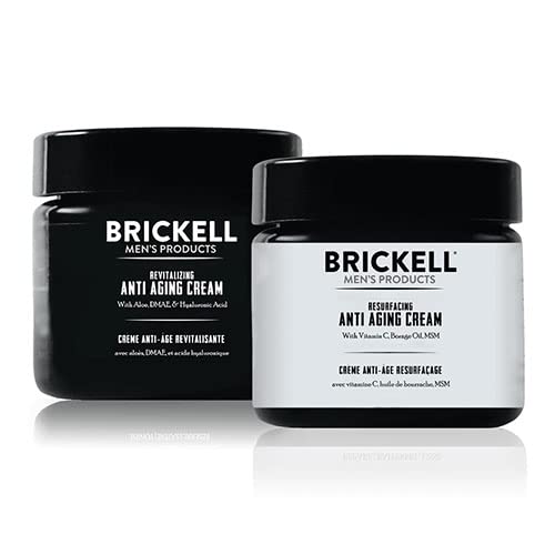 Brickell Men's Day and Night Anti Aging Cream Routine, Natural and Organic, Scented