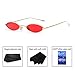 Gamt Vintage Oval Sunglasses for Women and Men Small Metal Frame Candy Colors Red