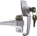 Classic Push-Button Handle Set with Key Lock (White)