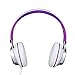 Intone Ms200 Stereo Low Bass Folding and Adjustable Headphone Earbuds - White / Purple