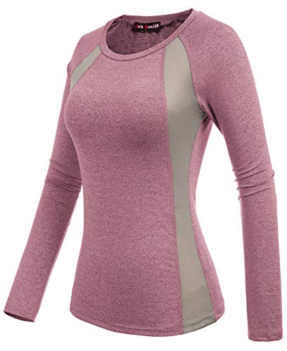 Women's Dry Fit Athletic Compression Long Sleeve T Shirt(M,Red)