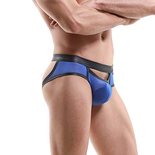 Emimarol Men's Quick Dry Travel Underwear Breathable Mesh Boxer Briefs for Outdoor Sports Lightweight Trunks Blue