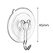 BBTO Plastic Suction Hook with Wire Hook, 45 mm/ 1.3/4 Inch, Clear, 20 Pack