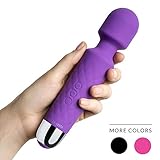 Cordless Rechargeable Waterproof Mini Therapeutic Handheld Wand Massager, Women | Multispeed, 20 Speed | Small | All Body Power Stress-Relief | Body-Safe Silicone & Phthalate-Free | Wireless - Purple