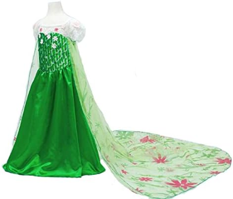 Nethaniah Girls Flower Princess Long Cape Party Cosplay Costume Dress Holiday Halloween Xmas Clothing