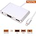 Lightning to HDMI/VGA /Audio Adapter Converter Cable,3 in 1 Lightning 8 Pin to Digital AV Multiport HDMI VGA & Audio Adapter Micro USB Charging Cable + 3.5mm Audio Port iPhone/ipad