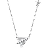 Helen de Lete Paper Airplane 925 Sterling Silver Collar Necklace for Women