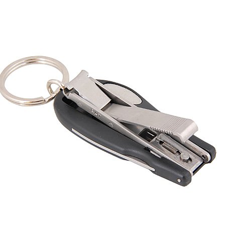 Stainless Steel Folding Nail Clipper File Keychain, Color