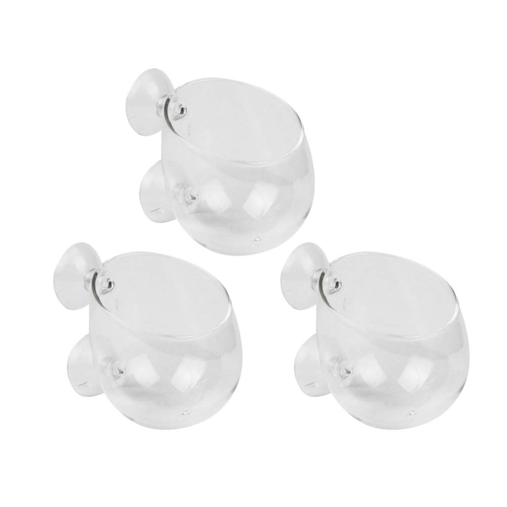 Hemobllo 3 Pcs Glass Aquatic Plant Cup - Planting Cup with Suction Cups Fish Tank Glass Breeding Cup Water Grass Cup Cultivate Cup for Fish Tank Aquarium