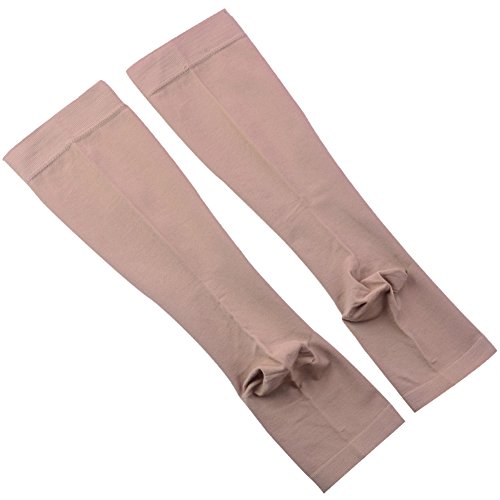 image for Ailaka 20-30 mmHg Knee High Open Toe Compression Calf Socks for Women 