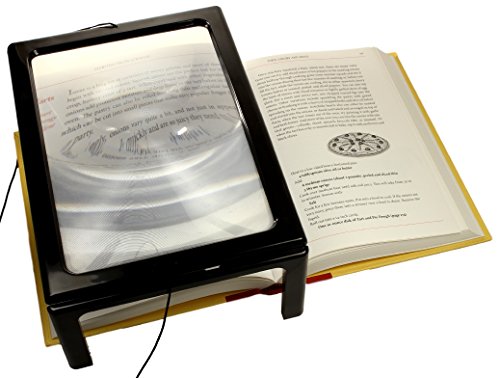 Full Page Magnifier Hands Free 3X Magnification Magnifying For Reading Readers Book Textbook Magazine Material Sewing Crafts Handcraft Hobby Indoors Outdoors Comfortable by MakExpress