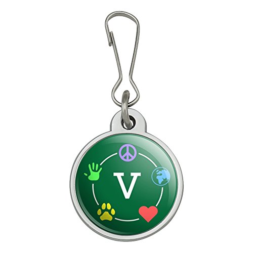 Vegan Values Circle Jacket Handbag Purse Luggage Backpack Zipper Pull Charm
