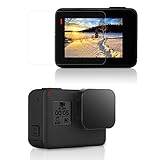 UZOPI Pack of 2 Ultra-Clear Tempered-Glass Screen Protector Film with Anti-Loss Lens Cap Cover for GoPro Hero 5 Black Sport Action Camera