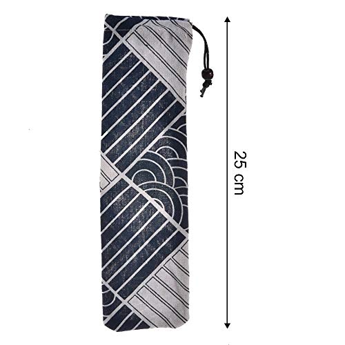 Straw Carrying Case, 10pcs Stainless Steel Straw Travel Bag For Glass Straw Silicone Straw Bamboo Chopsticks Cleaning Brush Knife Fork Spoon Chopsticks Safe And Reusable Straw Storage Bag Random Color