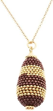 JCO LLC Dual Tone Pine Cone Pendant Gold Tone Chain Fashion Necklace