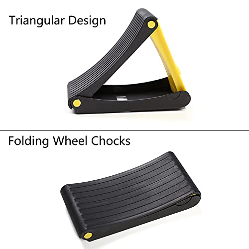 Homeon Wheels Folding Wheel Chocks Tire Chocks 2 Pack Car Stopper AntiSlip Block Wheel Block