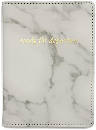 Marble Print Passport Holder Travel Cover Case with Gold Lettering (Ready for Departure)