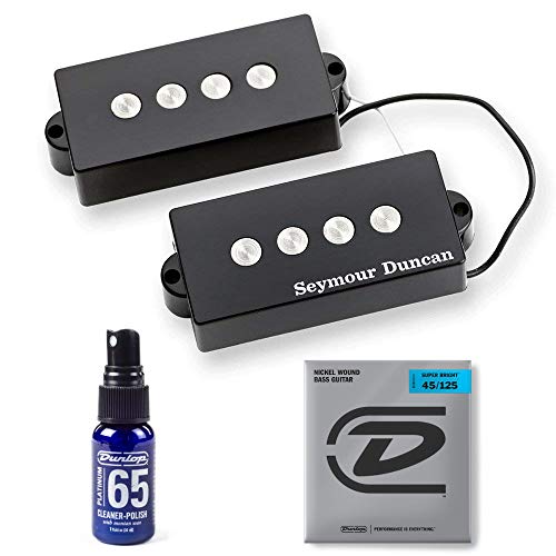 Seymour Duncan SPB-3 Quarter Pound P-Bass Pickup Bundle with Dunlop Platinum 65 Cleaner-Polish and Dunlop Super Bright Bass Strings