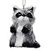 KSA Winter Light Decorative Gray Plush Woodland Raccoon Christmas Ornaments 2.25