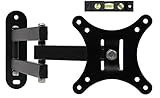 Ryehaliligear Full Motion Articulating Swivel Tilting Single Flat Screen LCD TV Wall Mount Bracket for 14"-24" Flat Screen Displays, VESA 75 and 100 Compatible, 40 lb Capacity Black