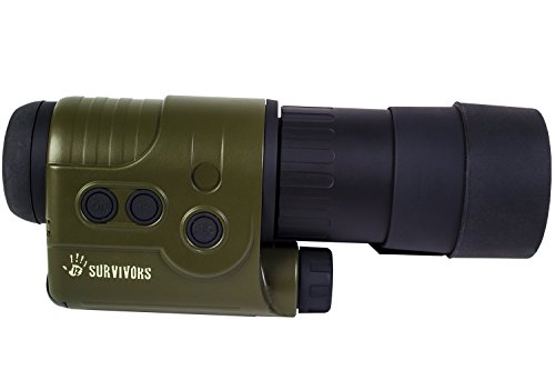 12 Survivors Trace 5x50 Digital Night Vision Recording Monocular, Green (Renewed)