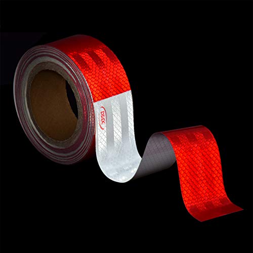 DEDC Waterproof DOT-C2 Reflective Red/White Tape,Conspicuity Safety Warning Self-adhesive Tape for Trailers Agricultural Equipment Vehicles Helmet Cars Bicycles Motorcycle (100 feet) - Thumbnail 4