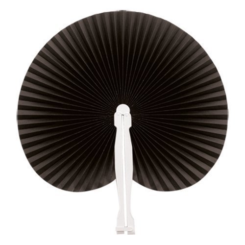 eBuyGB Pack of 10 Handheld Paper Fans Wedding Party Bag Favour (Black)