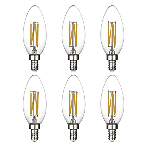 Dimmable B10 E12 Candelabra LED Light Bulbs 40 Watt Equivalent, Warm