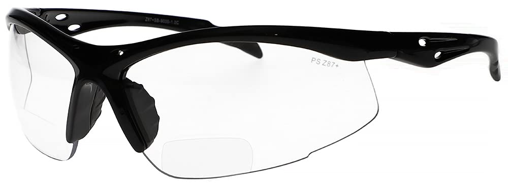 Bifocal Safety Glasses SB-9000 PS Clear, +2.00 by KRT Distributions