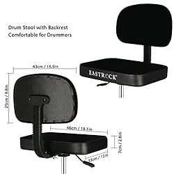 EASTROCK Drum Throne with Backrest Airlift