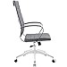 Modway Jive Ribbed High Back Tall Executive Swivel Office Chair With Arms In Gray