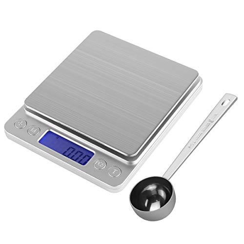 HYVAWO Kitchen Measuring Set Digital Gram Scale 500g/ 0.01g and Scoop