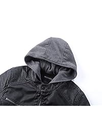 Chaqueta de cuero sintético para hombre Bellivera 2019 con capucha desmontable, chaqueta motera para otoño e invierno