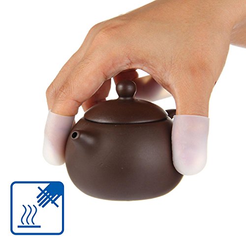 Leegoal Silicone Finger Protectors 5pcs, Reusable Finger Covers Guards Heat Resistant Finger Gloves for Heat Cooking Baking Barbecue BBQ