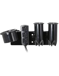 Saloniture Blow Dryer & Hair Iron Holder - Salon Appliance Rack w/ 3 Outlets & Clamp