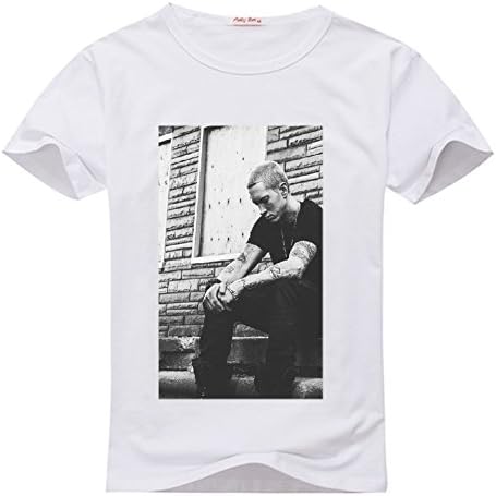 angelgod Mens T-Shirt Famous Rapper Eminem X-Large White