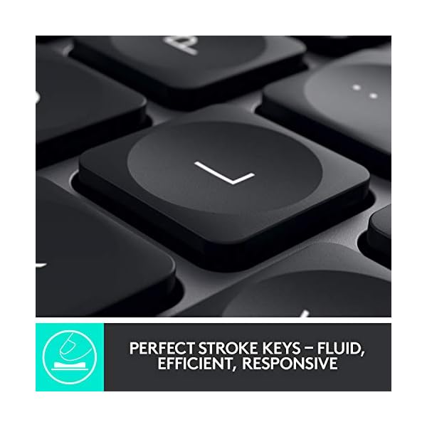 Logitech MX Keys Advanced Wireless Illuminated Keyboard, Tactile responsive Typing, Backlighting, Bluetooth, USB-C…