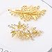 Yean Leaf Wedding Leaf Hair Clip Hair Accessories Flower Bridal Hair Pins Set for Women and Girls (Set of 2) (Gold)