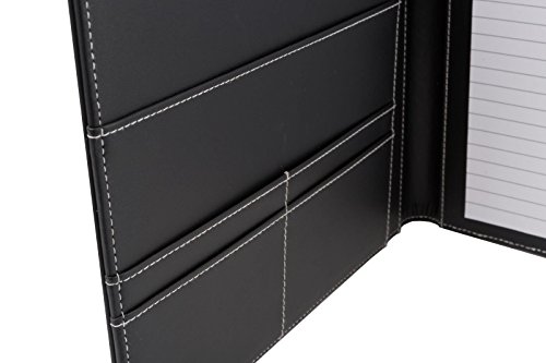 Executive PU Leather Portfolio, designed for professional meetings and interviews, Padfolio with legal pad and business card slots (-502)