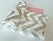 Personalize Double Minky Baby Blanket - Gray Chevron Minky Front, You Choose SOLID COLOR minky