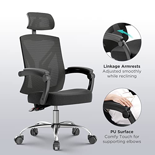 Hbada Ergonomic Office Chair High Back Desk Chair Recliner Chair With Lumbar Support Height