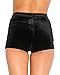 iHeartRaves Black Velvet High Waisted Booty Shorts Bottoms (Large)