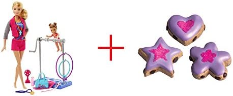 Barbie Gymnastic Coach and Student Dolls Playset AND Cool Baker Magic Mixer Chocolate Chip Cookies Mix Pack - Bundle