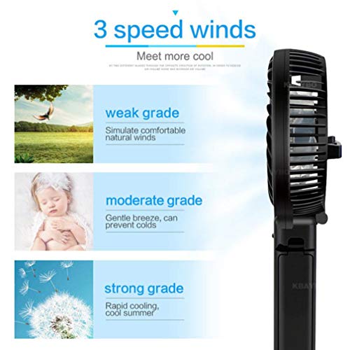 Dacawin Mini Portable Hand-held Desk Fan Cooler Cooling USB Rechargeable Air Conditioner (Blue)